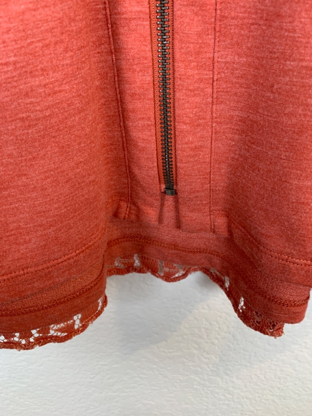 LOGO Lounge Lori Goldstein Womens Zip Up Sweatshirt Size 2X Red Lace Overlay - Picture 5 of 14